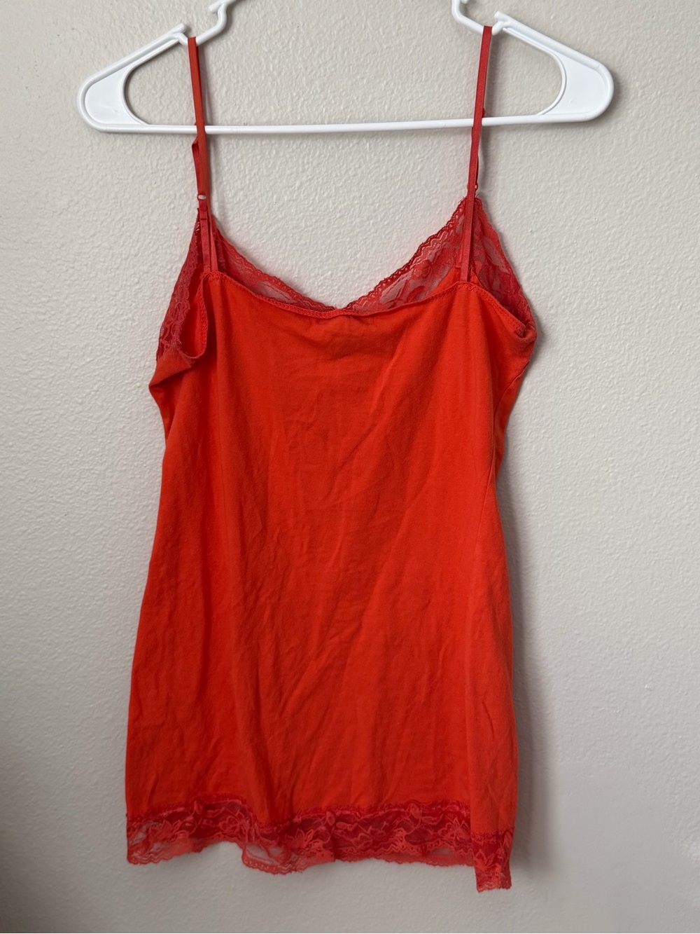 Bozzolo Y2K Sleeveless Lace Trim Cami Tank Top - orange Large Fairycore - Picture 5 of 5